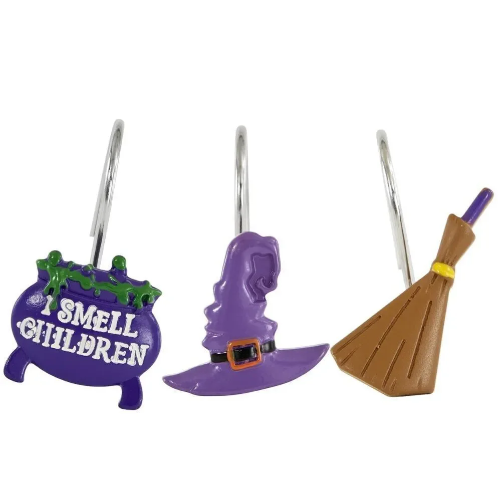 Purple Halloween Shower Curtain Hooks